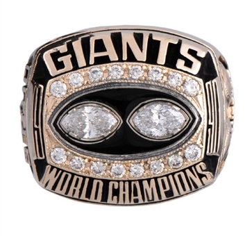 1990 New York Giants Super Bowl Championship Player Ring - Bart Oates With Display Box
